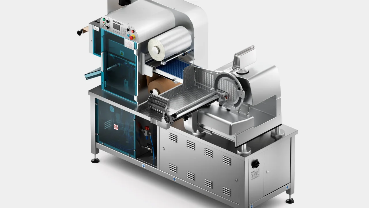 LINE PACK VB PLUS von Bizerba: Die automatische Schneide- und Verpackungslösung ist ein Highlight des Messeauftritts auf der SÜFFA 2026. (© Bizerba)